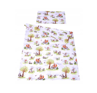 Povlečení do postýlky 120/90 cm - Liška na kole
