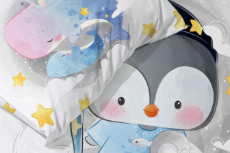 Dětské povlečení do postýlky 100/135 cm - tučňák