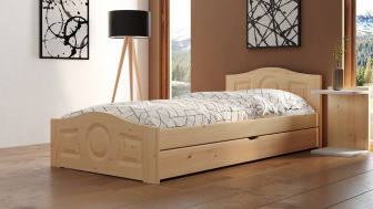 Postel Comfort 120/200 cm + šuplík - masiv smrk 3,5 cm