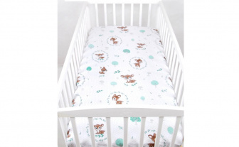Prostěradlo bavlněné s gumkou 120/60 cm - srnka