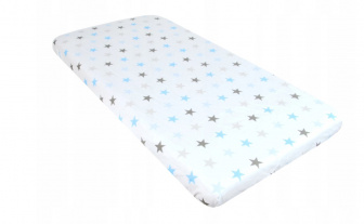 Plachta bavlnená s gumka 120/60 cm - modré hviezdy