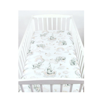 Prostěradlo bavlněné s gumkou 120/60 cm - slůně béžová