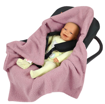Zavinovacia deka do autosedačky - ružová