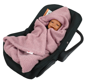 Zavinovacia deka do autosedačky - ružová