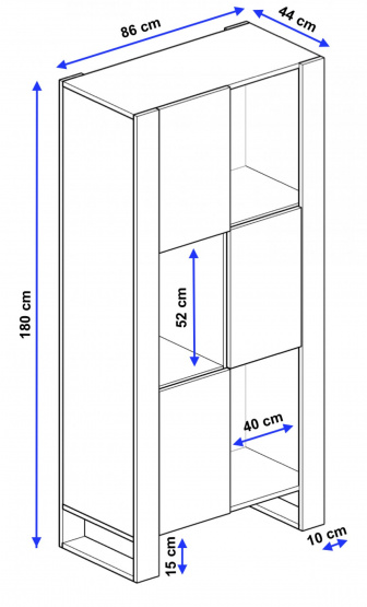 Skriňa Aspect šedá-biela