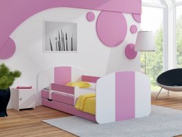 Postel Milošek 90x200 cm se šuplíkem, roštem a matrací - růž