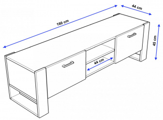 Stolík RTV Aspect - šedá/biela