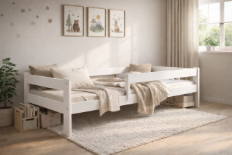 Posteľ z masívu Rudi 160/80 cm - BIELA + rošt ZADARMO