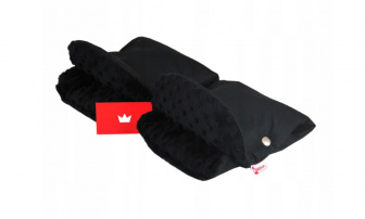 Rukavice na madla kočárků - minky černo - černé