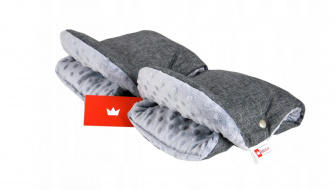 Rukavice na madla kočárků - minky grey flex - šedé