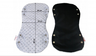 Rukavice na madlo kočíkov - minky černo - černé