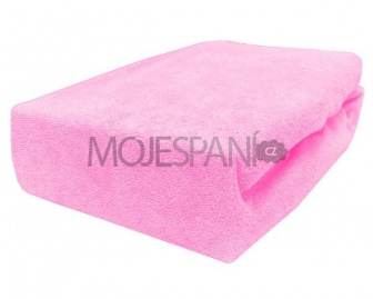Frote prostěradlo s gumkou 180/200 cm - růžová