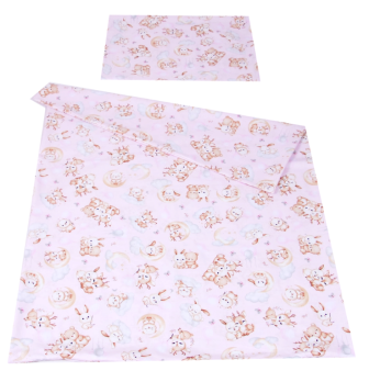 Povlečení do postýlky 120/90 cm - mazlíčci růžoví