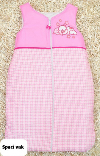 Spací vak růžový méďa s polštářkem