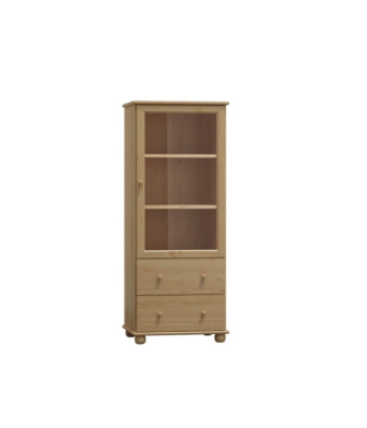 Policový regál - vitrína z masivu borovice 105 60/139/42 cm