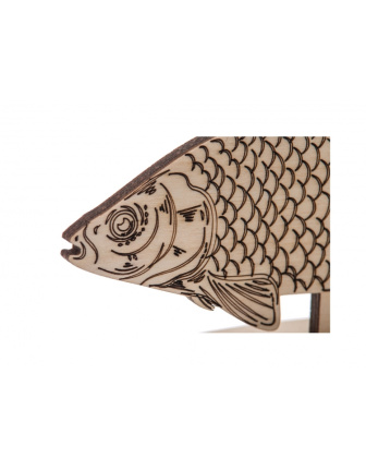 Dřevěná dekorace na podstavci - Kapr