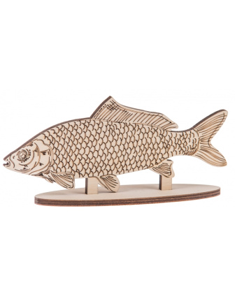 Dřevěná dekorace na podstavci - Kapr