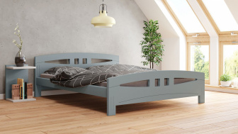 Postel Diana 160/200 cm - šedá - masiv smrk 3,5 cm