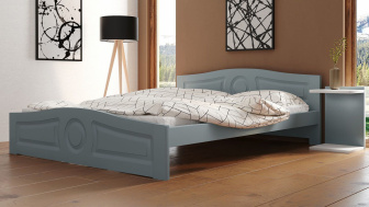 Postel Comfort 180/200 cm - šedá - masiv smrk 3,5 cm