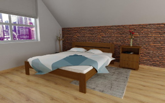 Posteľ z masívu borovice Šárka 160x200 cm - DUB + matrace Super-flex + rošt ZADARMO