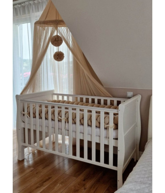 Postieľka 140/70 cm Francesca - biela - 3v1