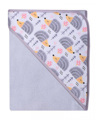 Dětská osuška s kapucí termofrote - šedá 80x80 cm