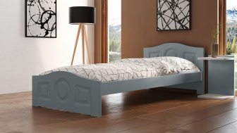 Postel Comfort 120/200 cm - šedá - masiv smrk 3,5 cm