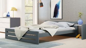 Postel Marek 140/200 cm - šedá - masiv smrk 3,5 cm