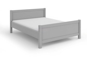 Postel z masivu Antoaneta 140x200 cm - ŠEDÁ + rošt ZDARMA