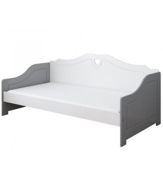 Posteľ  Zina 90/200 cm - sivá/ biela