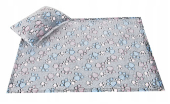 Deka + polštářek M - šedá packy