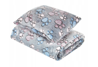 Deka + polštářek M - šedá packy