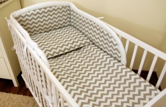 Luxusní sada do postýlky 3-dílná  model šedá vlnka