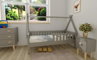 Posteľ z masívu Pavlík 80/180 + rošt ZADARMO - sivá