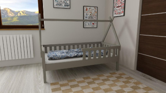 Posteľ z masívu Pavlík 80/180 + rošt ZADARMO - sivá