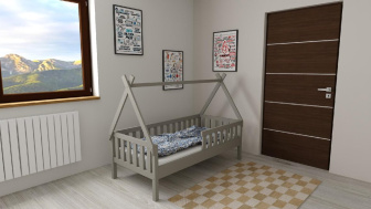 Posteľ z masívu Pavlík 80/180 + rošt ZADARMO - sivá