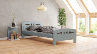 Postel Diana 120/200 cm - šedá - masiv smrk 3,5 cm