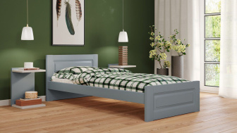 Postel Naďa 120/200 cm - šedá - masiv smrk 3,5 cm