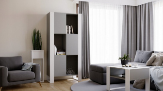 Skriňa Aspect šedá-biela