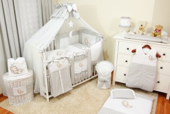 Luxusní vyšívaná souprava 12 dílů - model šedý měsíc