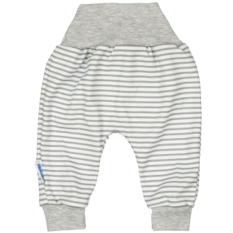 Dojčenské bavlnené polodupačky - šedý prúžok 62
