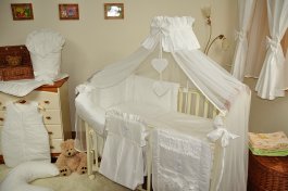 Souprava do postýlky srdíčko bílé 15 dílů