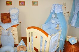 Souprava do postýlky srdce modré 15 dílů