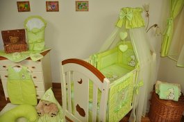 Souprava do postýlky srdce zelené 10 dílů