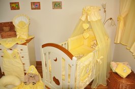 Souprava do postýlky srdce žluté 10 dílů