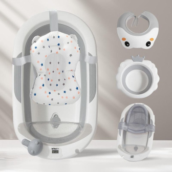 Detská vanička PupyHou + príslušenstvo 7 dielov - šedá