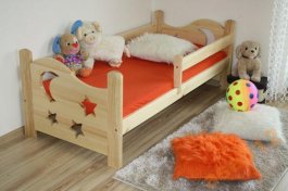 Postel BOHOUŠEK z masivu borovice 180x80 cm - PŘÍRODNÍ + rošt ZDARMA