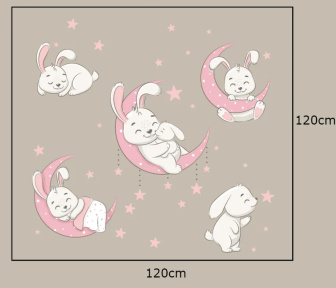Samolepící dekorace na zeď - králíček na obloze