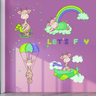 Samolepící dekorace na zeď - žirafy