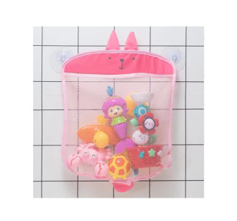Síťkový vak na hračky do vany - růžová kočička